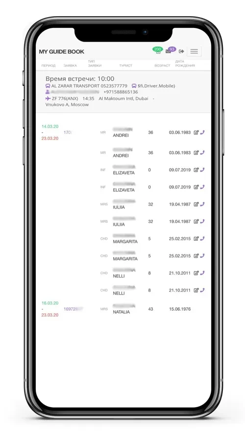 Старый интерфейс Anex Tour